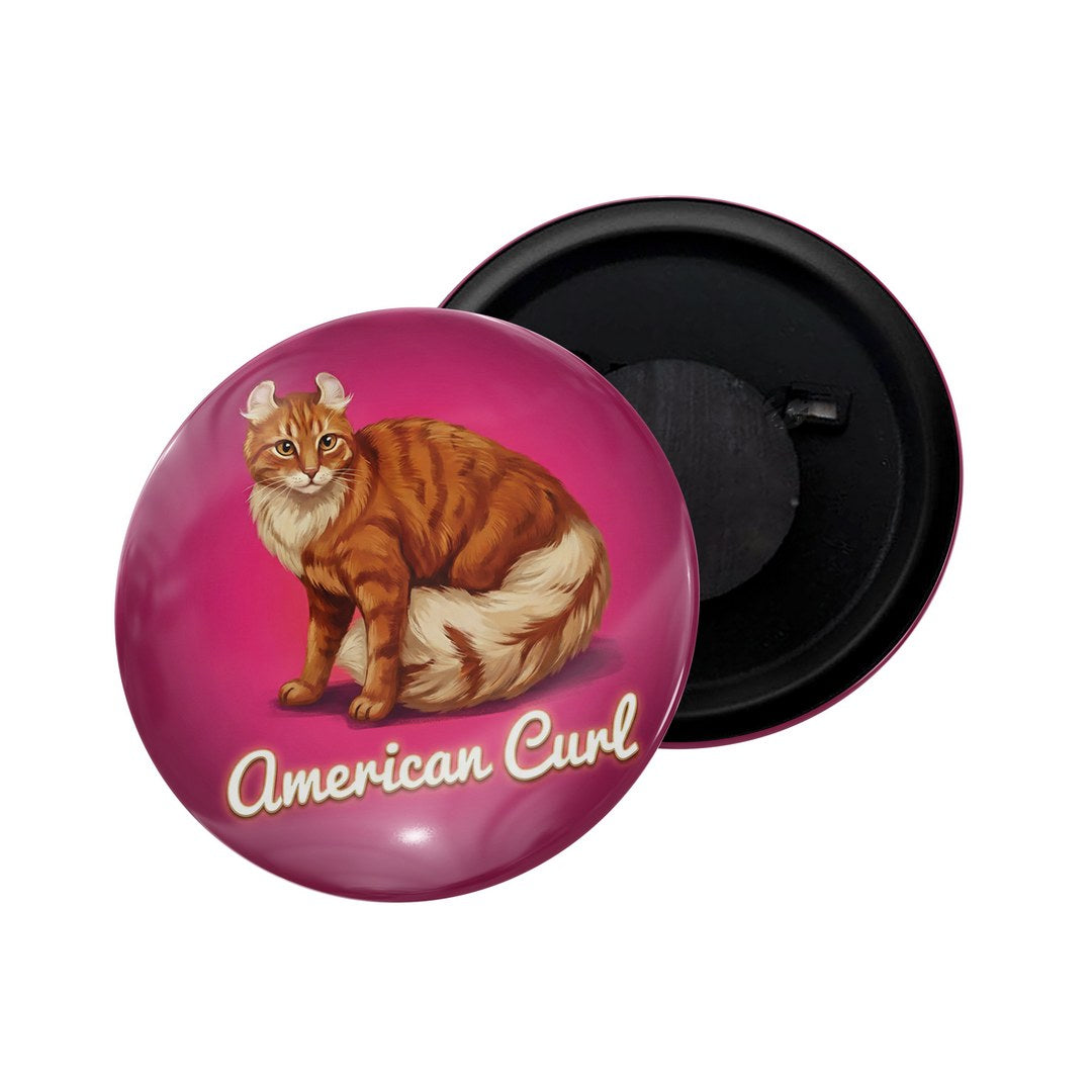 dhcrafts Fridge Magnet Red Color American Curl Pet Cat Glossy Finish Design Pack of 1